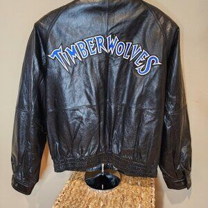 Wilsons Leather MN Timberwolves Jacket – Rare, Soft, Clean - NBA Licensed Size L